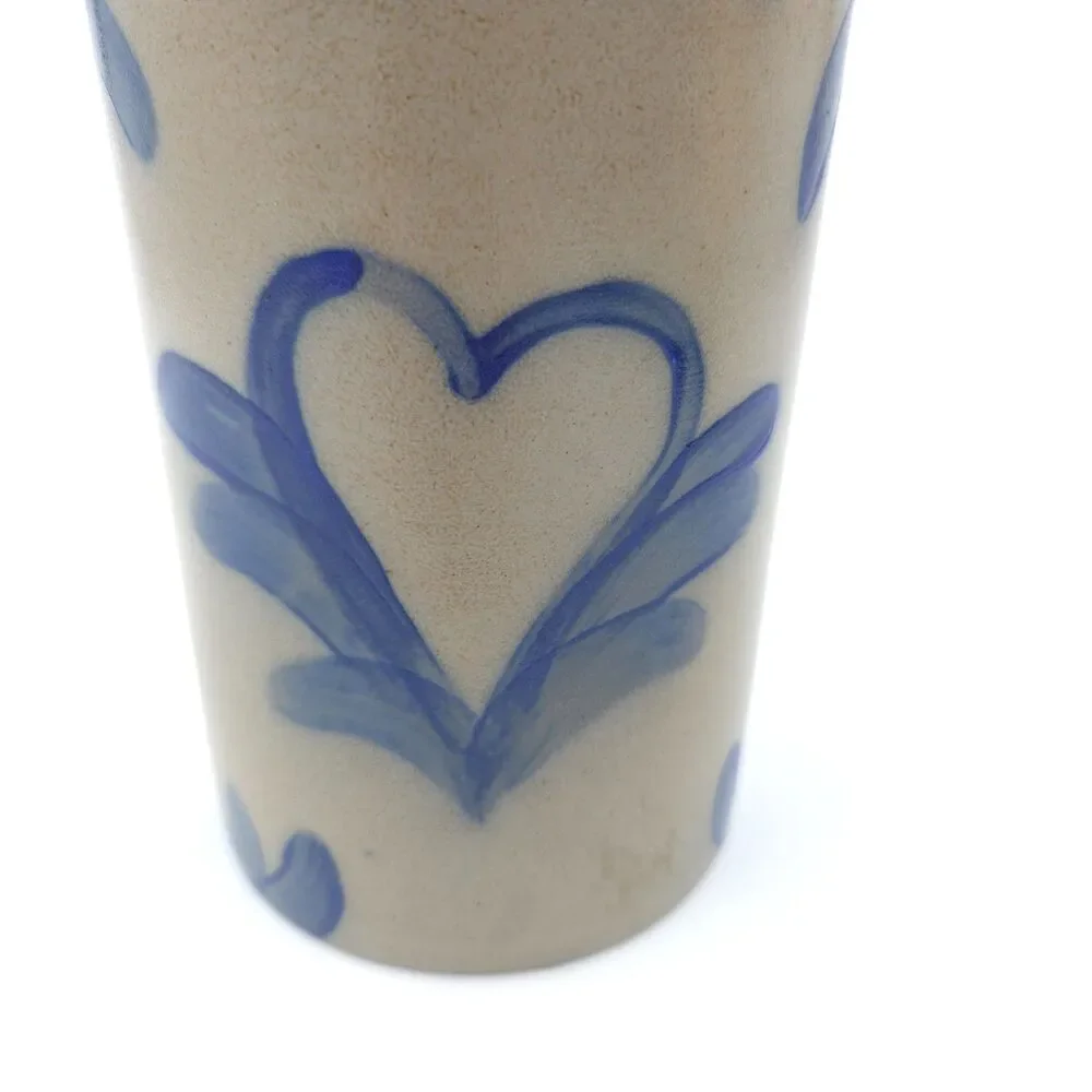 BBP 1996 Beaumont Brothers Pottery Stoneware Utensil Crock Wine Heart OHIO